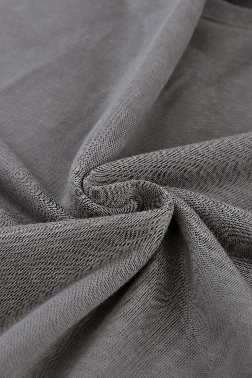 Gray Plain Drop Shoulder Ribbed Trim Oversized Sweatshirt