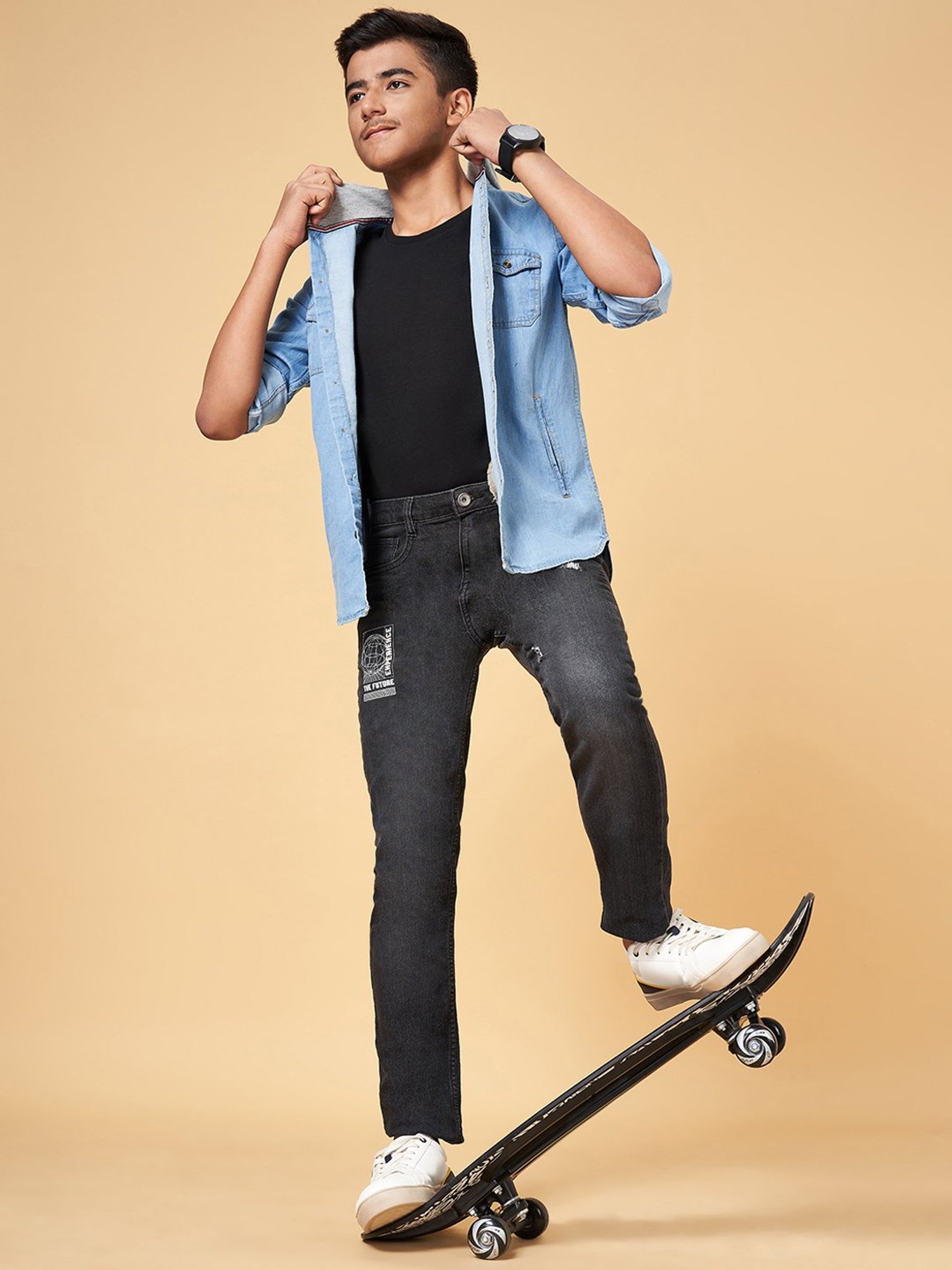 Coolsters by Pantaloons Kids Light Blue Solid Full Sleeves Shirt