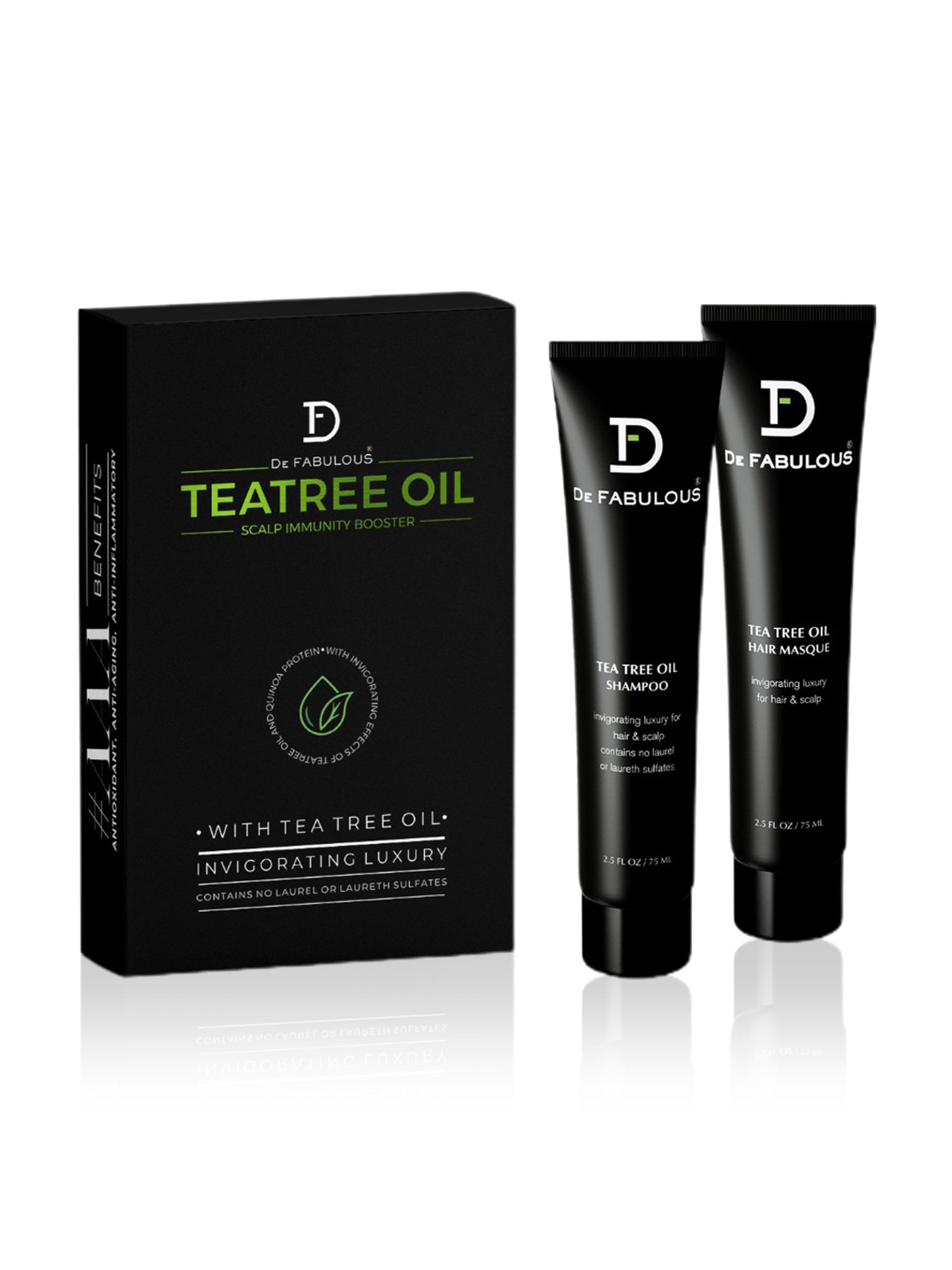 De Fabulous Tea Tree Oil Shampoo & Hair Masque Combo