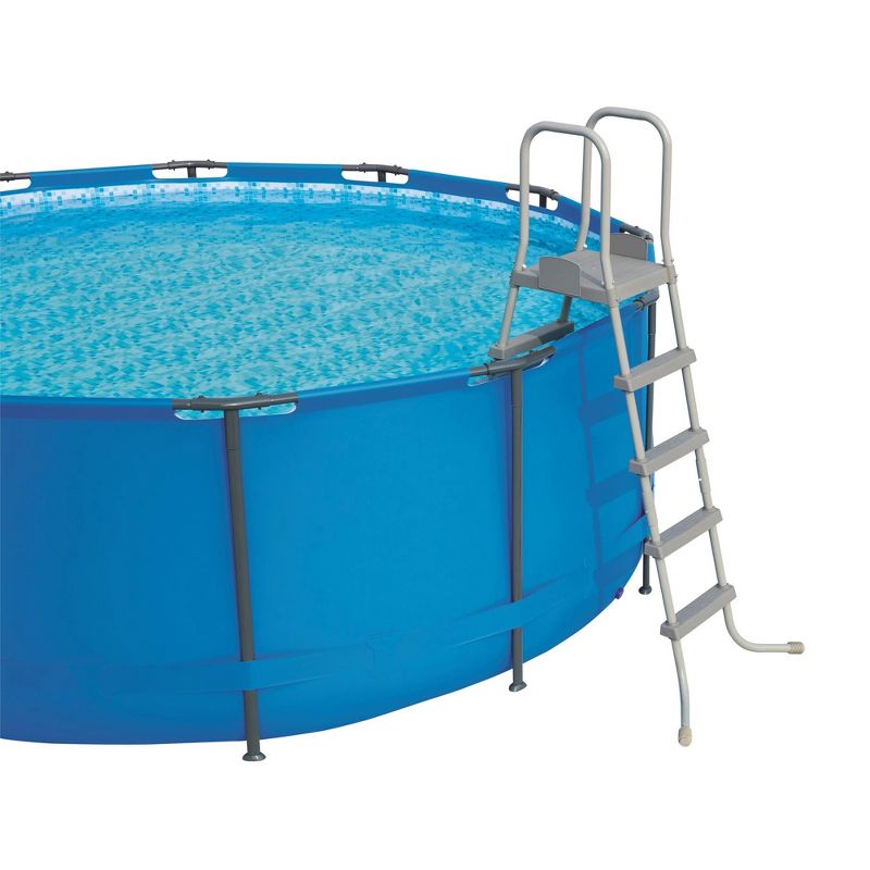 Bestway 58337E 52-Inch Steel Above Ground Swimming Pool Ladder No-Slip Steps