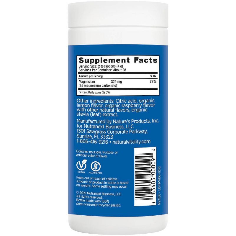 Natural Calm Mineral Supplement Powder - Raspberry Lemon - 4oz