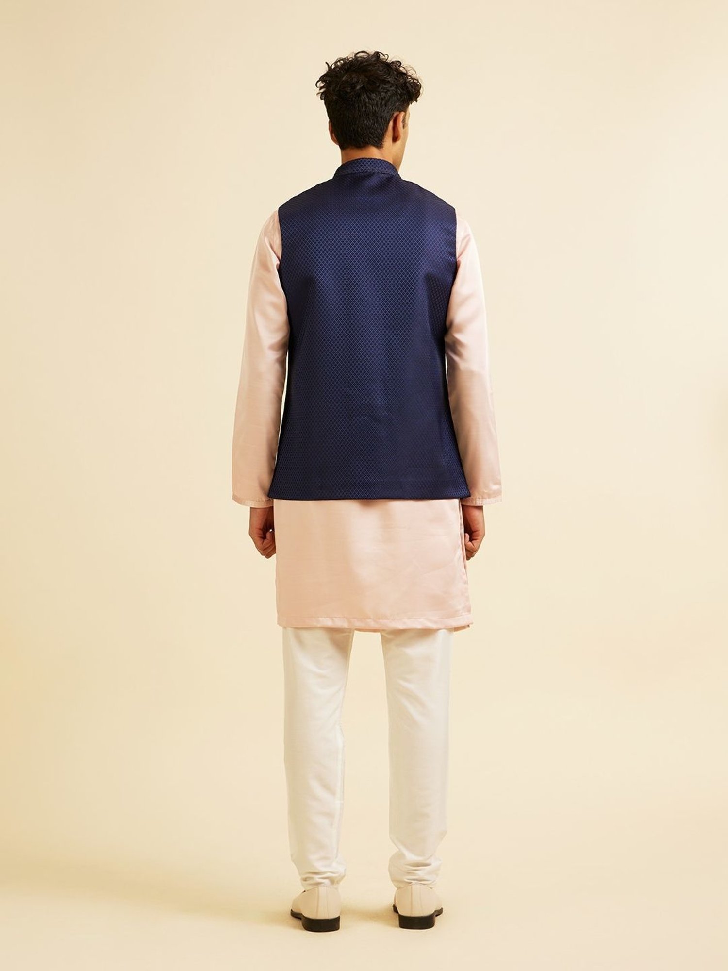 Manyavar Navy Regular Fit Embellished Nehru Jacket