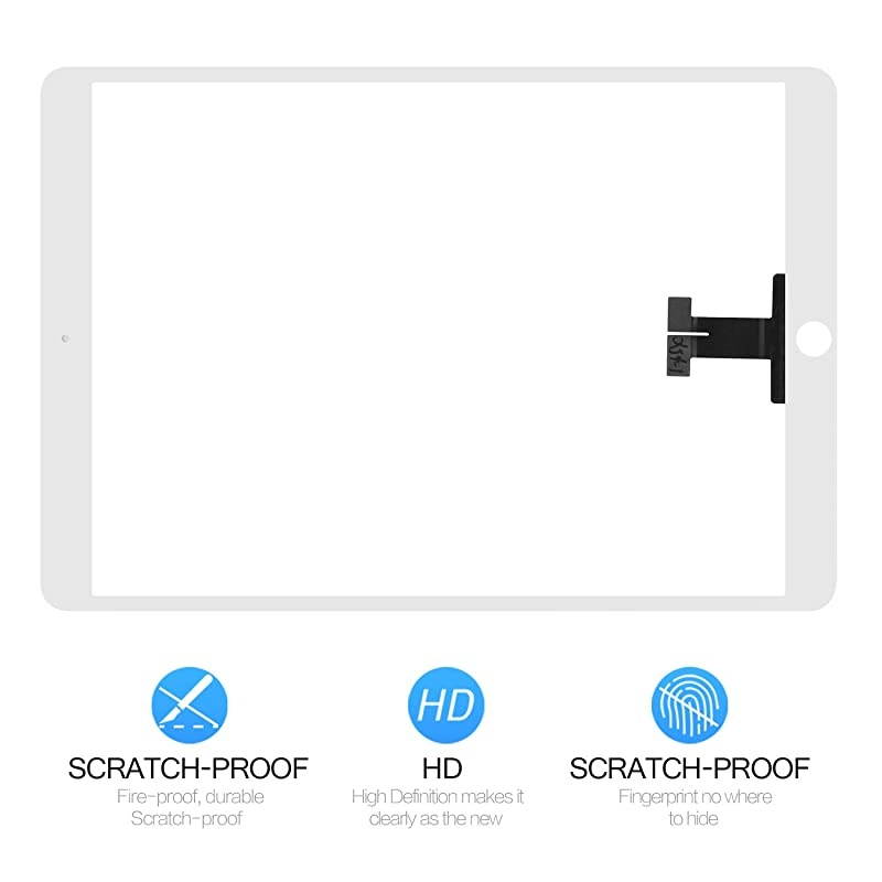 for IPad Pro 10.5 A1701 A1709 Touch Screen Replacement Parts(LCD is Not Included, NO Home Button) with Free Screen Protector+Repair Tools(White)