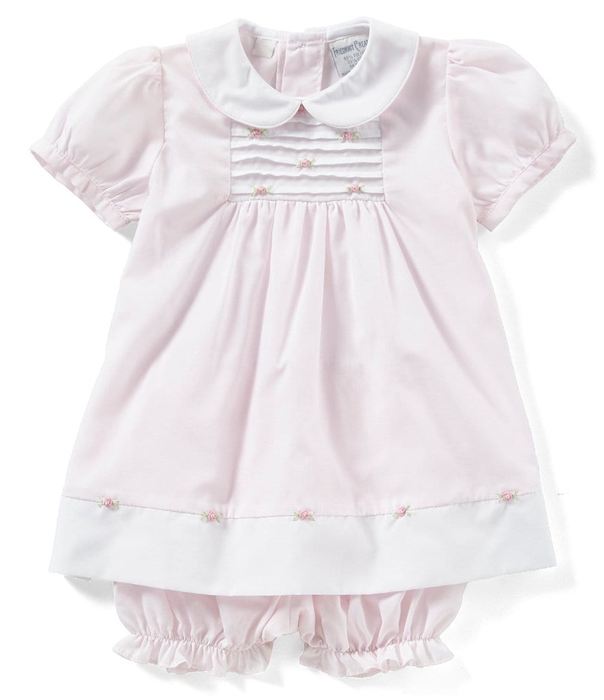 Friedknit Creations Baby Girls 3-9 Months Rosette Pintuck Dress