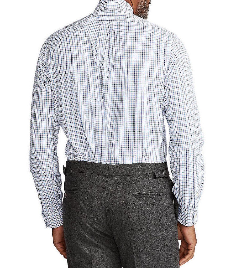 Polo Ralph Lauren Big & Tall Plaid Performance Stretch Multi-Color Long-Sleeve Woven Shirt