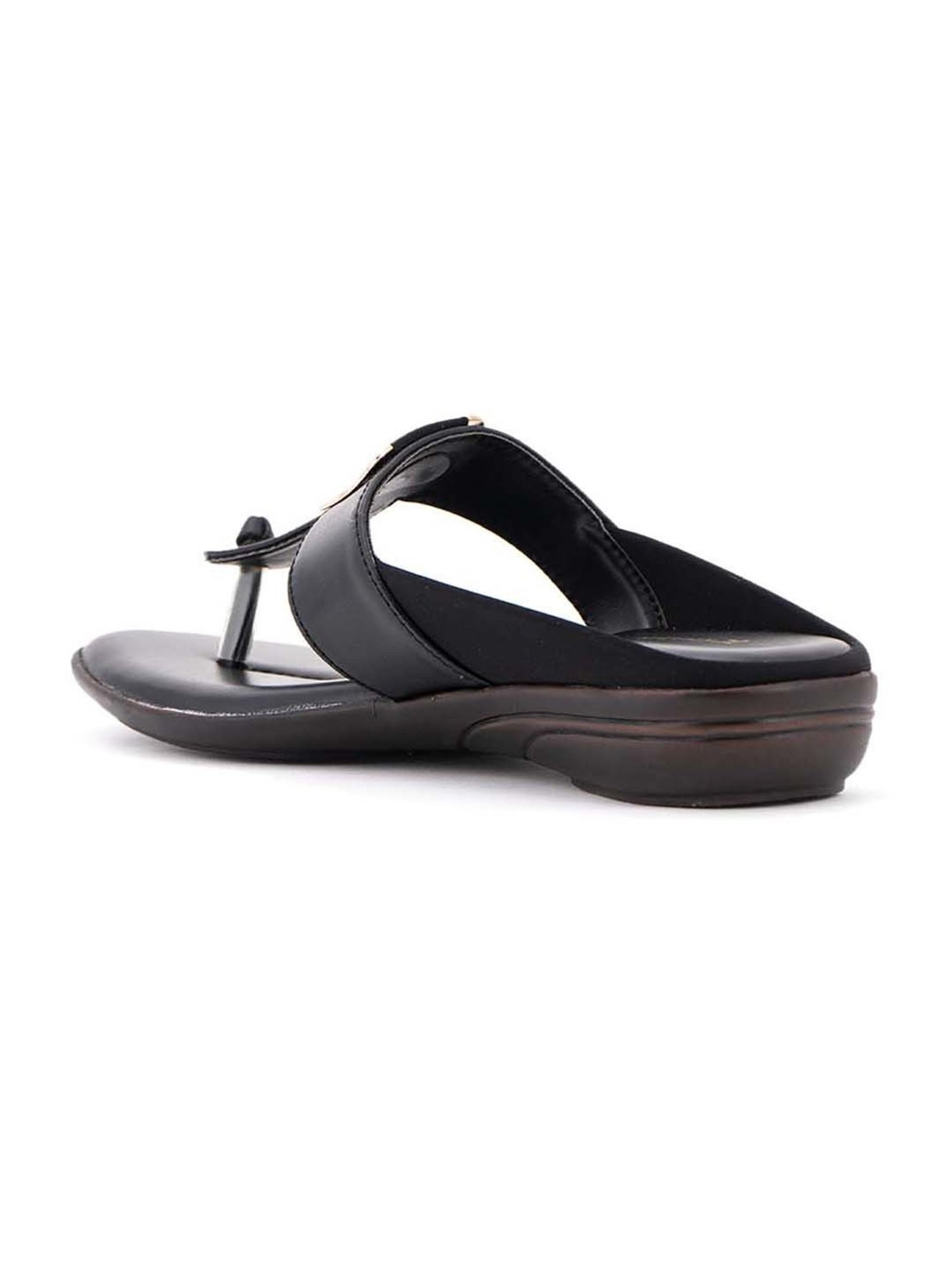 Khadim's Women's Black Thong Sandals