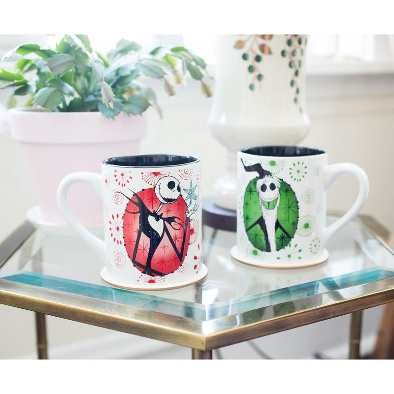 Silver Buffalo Nightmare Before Christmas Jack Holiday Mugs, Set of 2 | Each Holds 14 Ounces