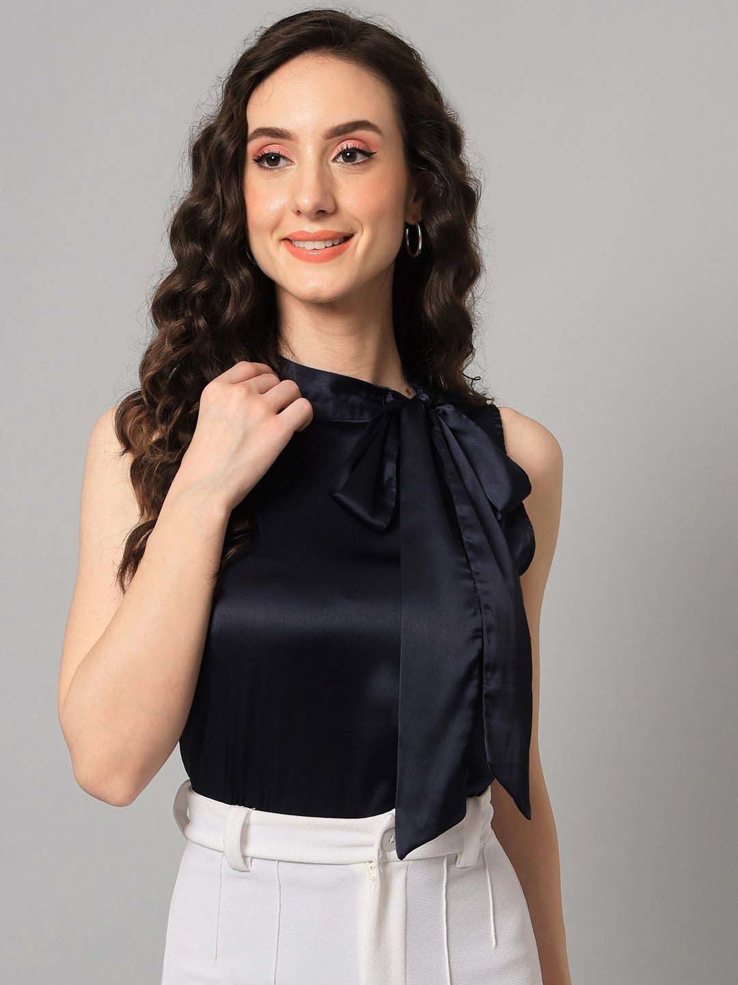 PURYS Navy Regular Fit Top