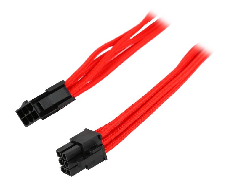 Phanteks PH-CB6V_RD 1.64 ft. (0.50 m) PCIe 6 to 6 Pin VGA Premium Sleeved Extension Cable