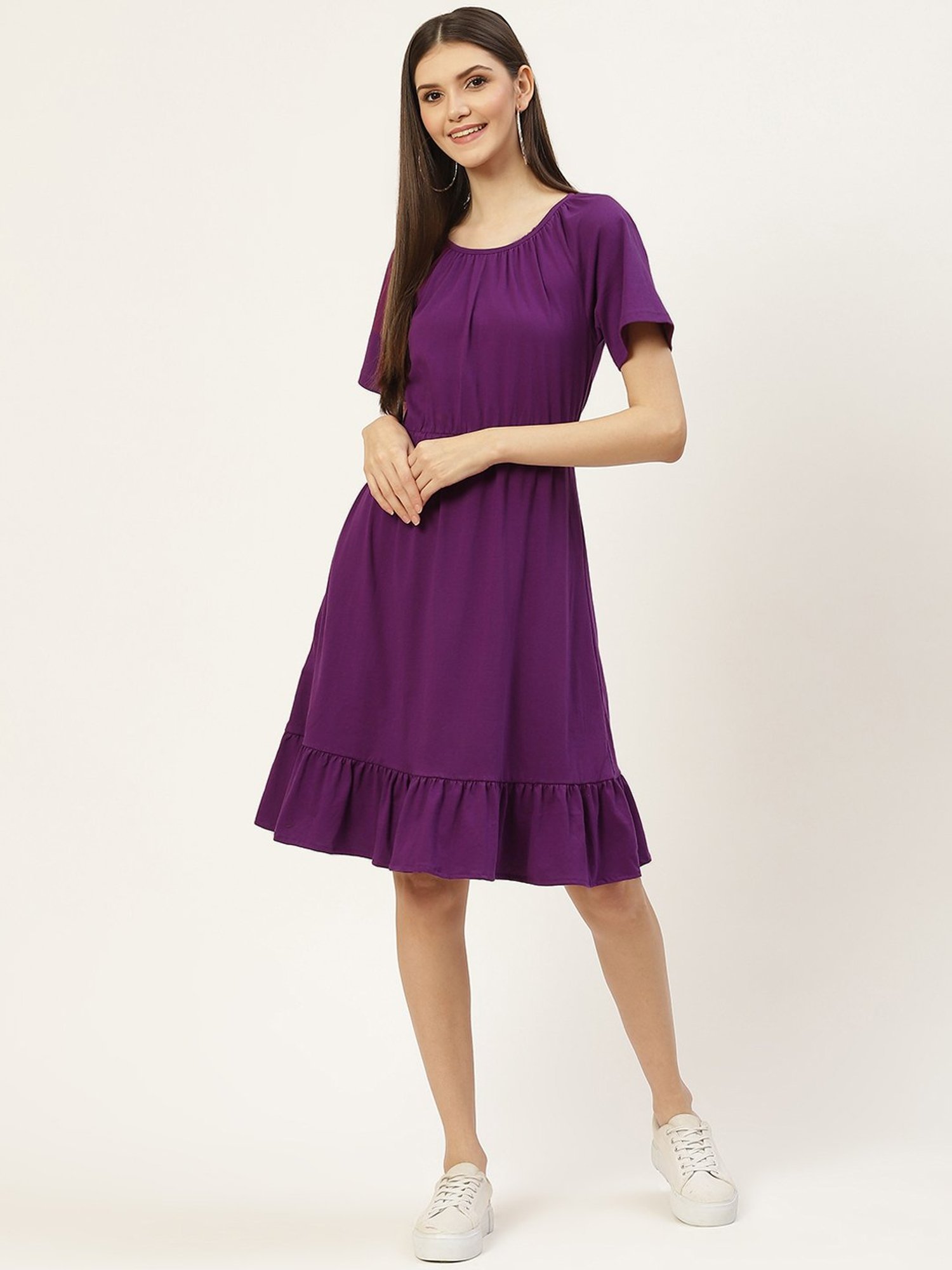 BRINNS Purple Midi A Line Dress