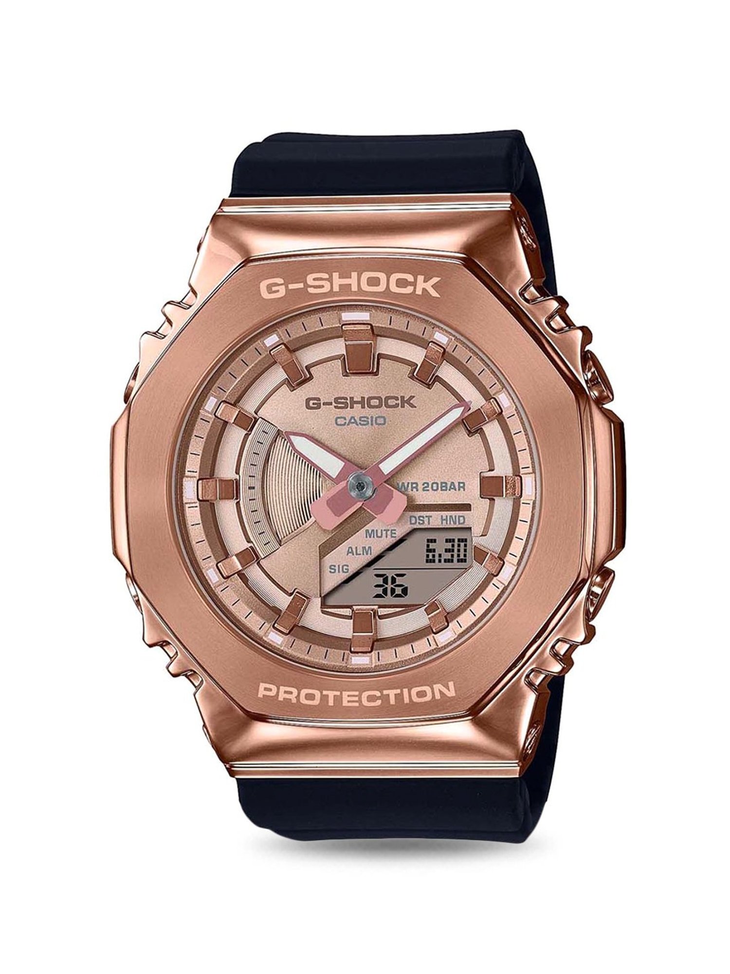 Casio G-Shock G-Steel GM-S2100PG-1A4DR Rose Gold Analog-Digital Dial Resin Strap Women's Watch G1165