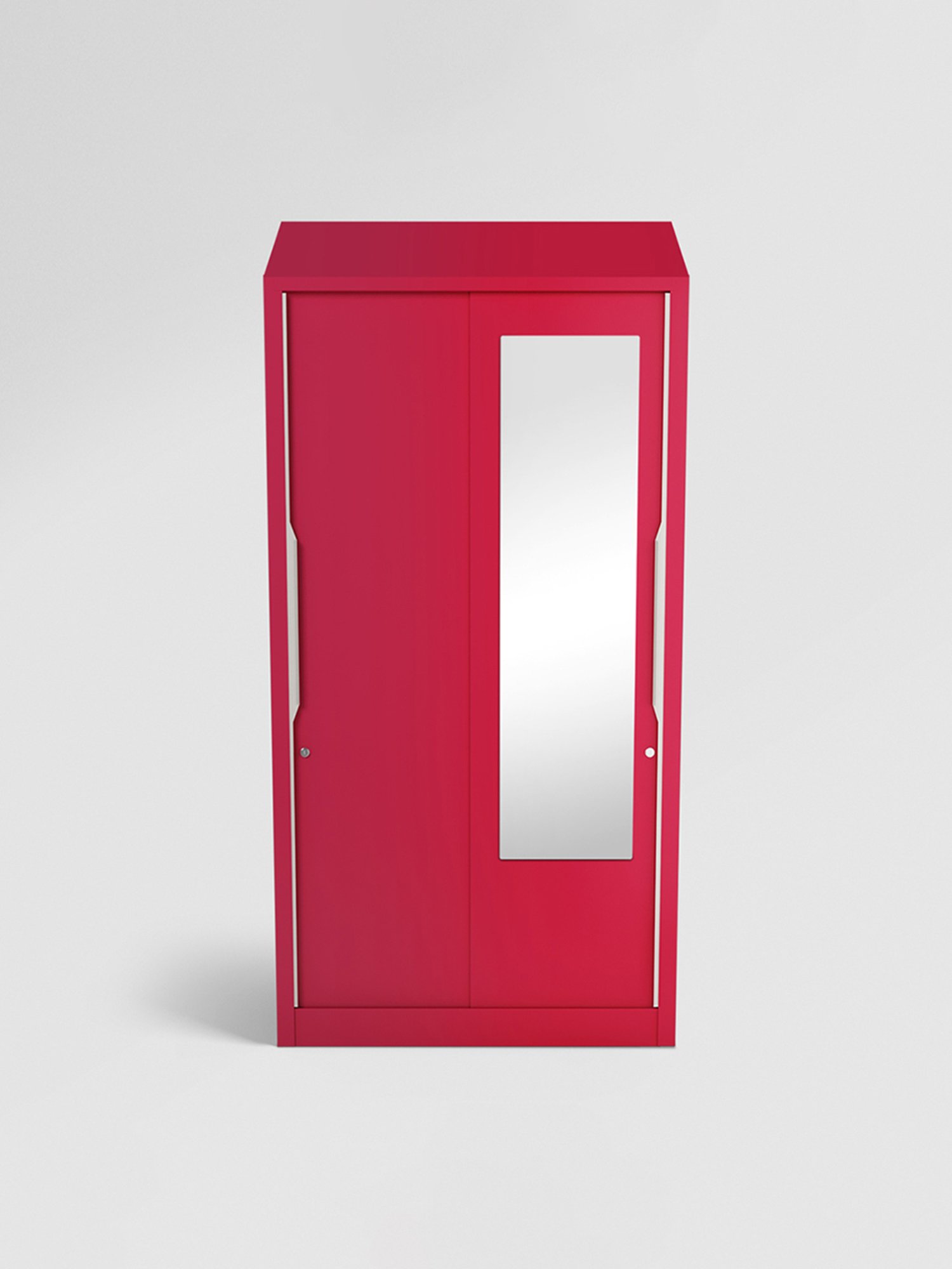 Godrej Interio Slide N Store Pro 2-Door Steel Wardrobe, Blush Red (1-Year Warranty, 1 Drawer)