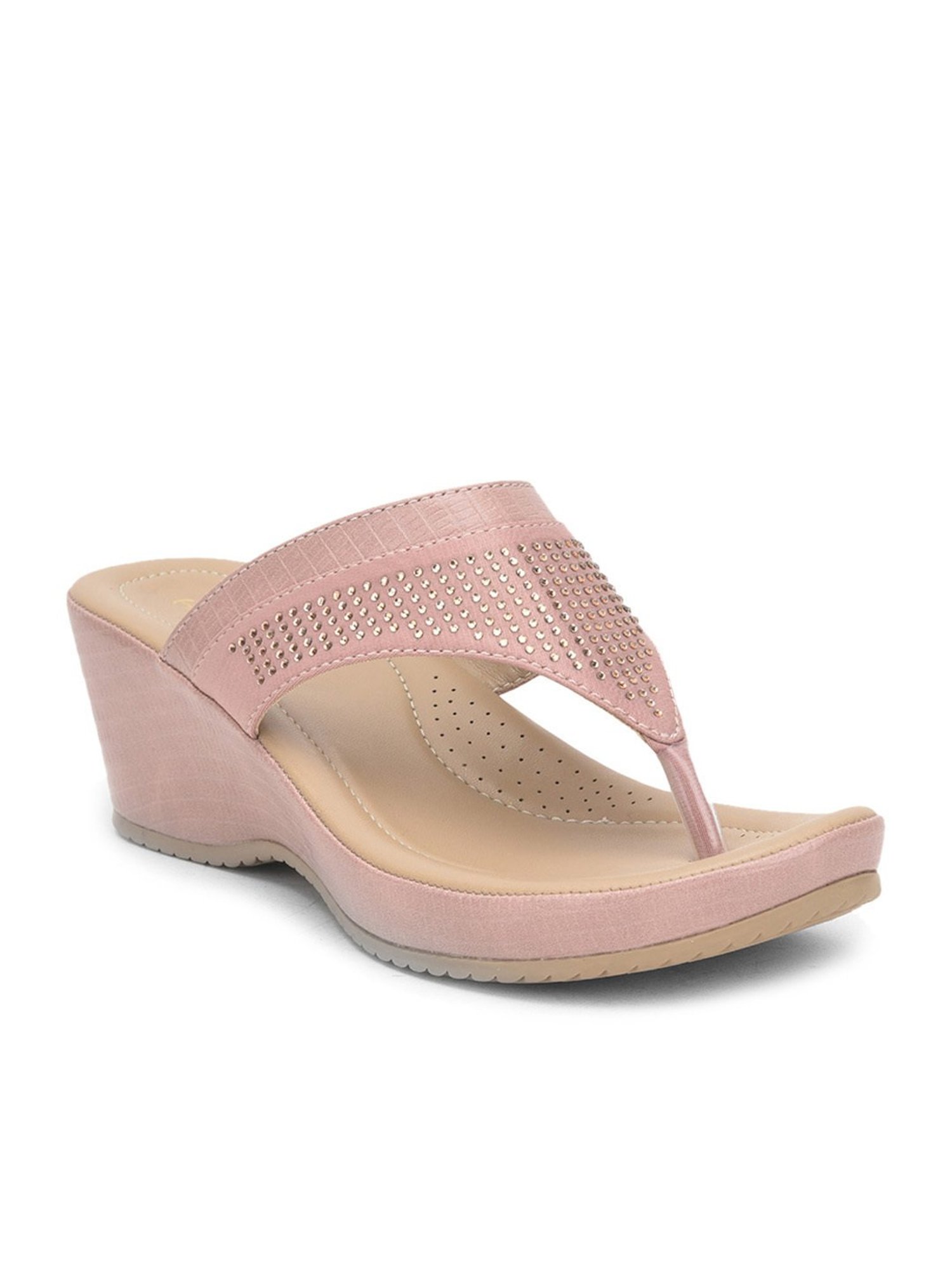 Healers By Liberty Women's Pink Thong Wedges
