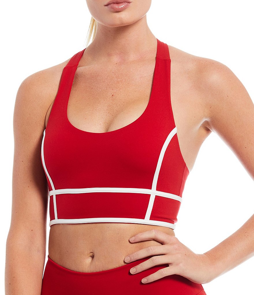 Antonio Melani Action Long Line Medium Impact Contrast Trim Sports Bra