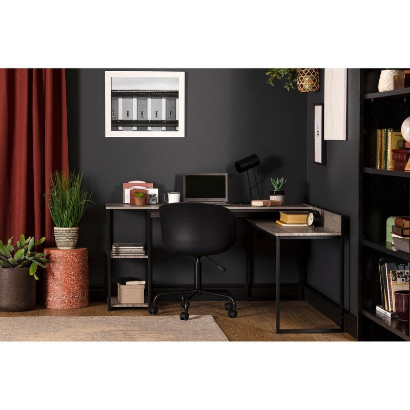 Evane L Shaped Desk Oak Camel - South Shore