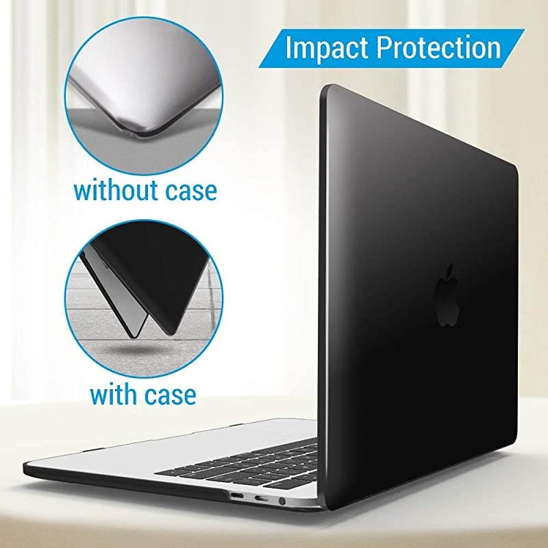 MacBook Pro 15 Inch Case 2019 2018 2017 2016 A1990 A1707 Plastic Hard Shell Case with Keyboard Cover for Apple Mac Pro 15 Touch Bar Black T15BK+1B