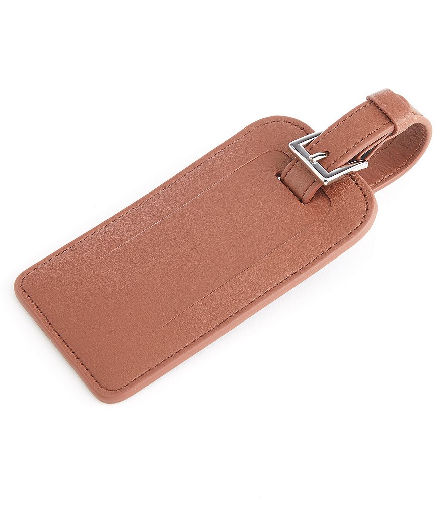 ROYCE New York Leather Luggage Tag with Silver Hardware