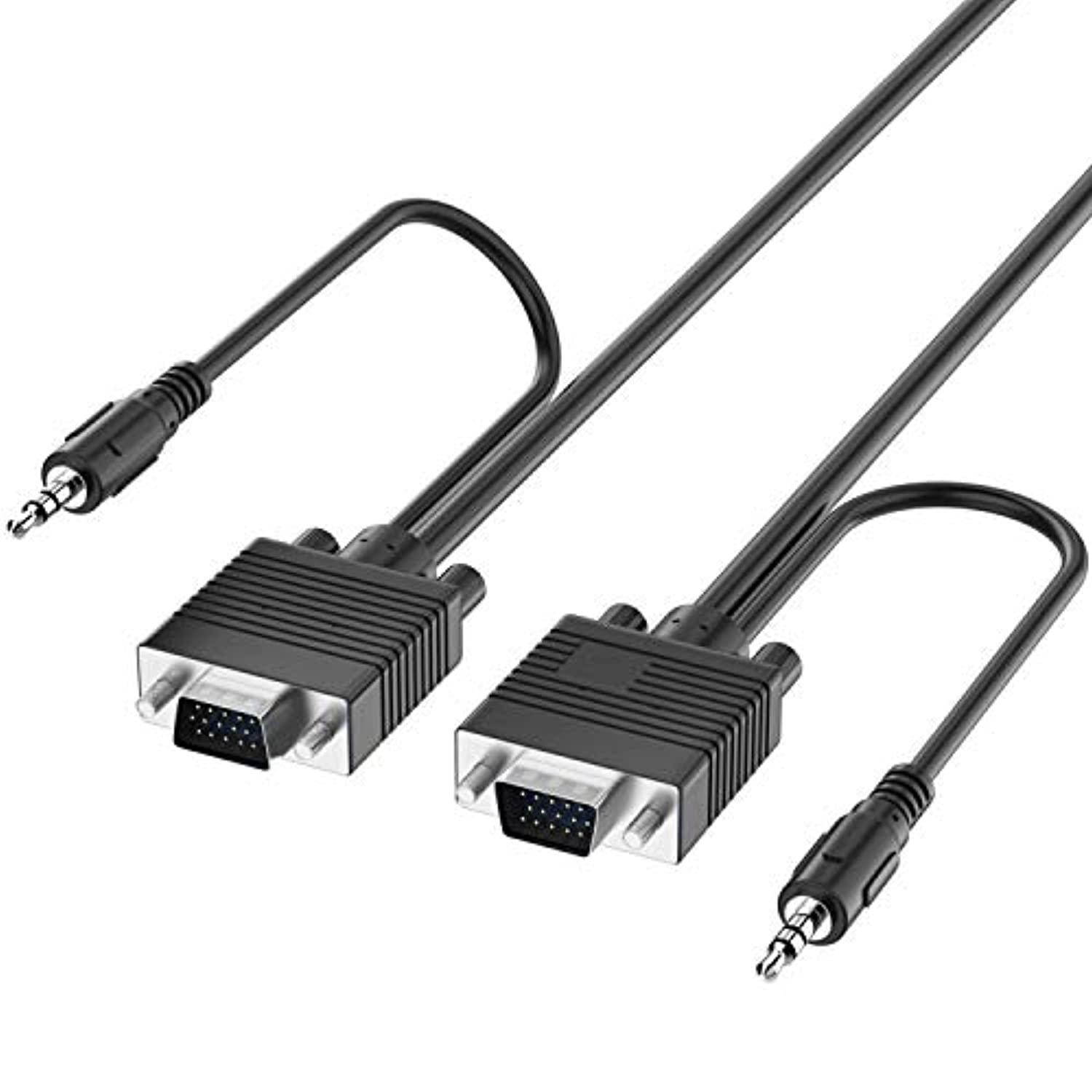 Fosmon VGA / SVGA / UXGA Monitor Cable with 3.5mm Audio (Male to Male) -50ft