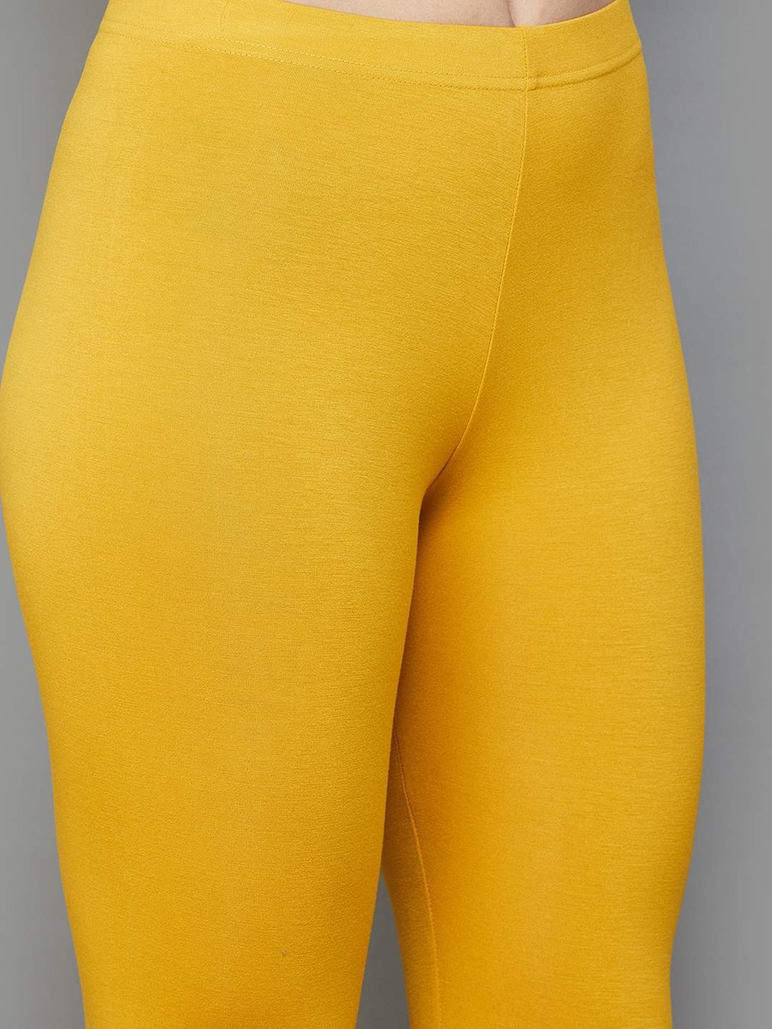 Melange by Lifestyle Yellow Cotton Leggings