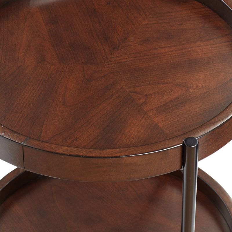 55 Downing Street Taos Round Walnut Accent Table