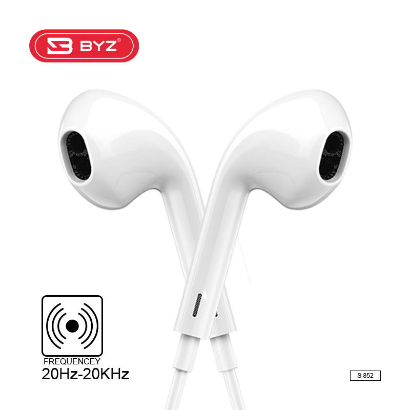 BYZ-S852M For Micro 3.5mm Interface Semi In-ear Music Earphone With Microphone With High Resolution And Bass