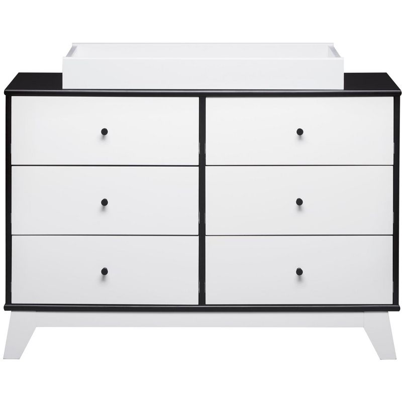 Rowan Valley Flint 6 Drawer Changing Table, Black/White