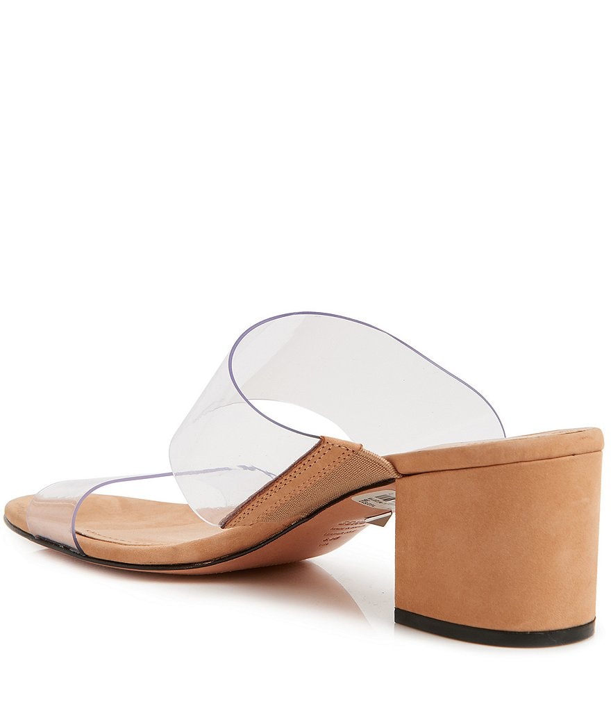 Schutz Victorie Clear Block Heel Dress Slides