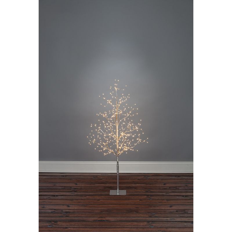 Everlasting Glow 48-Inch High Silver Electric Tree with 390 Warm White Micro LED Lights