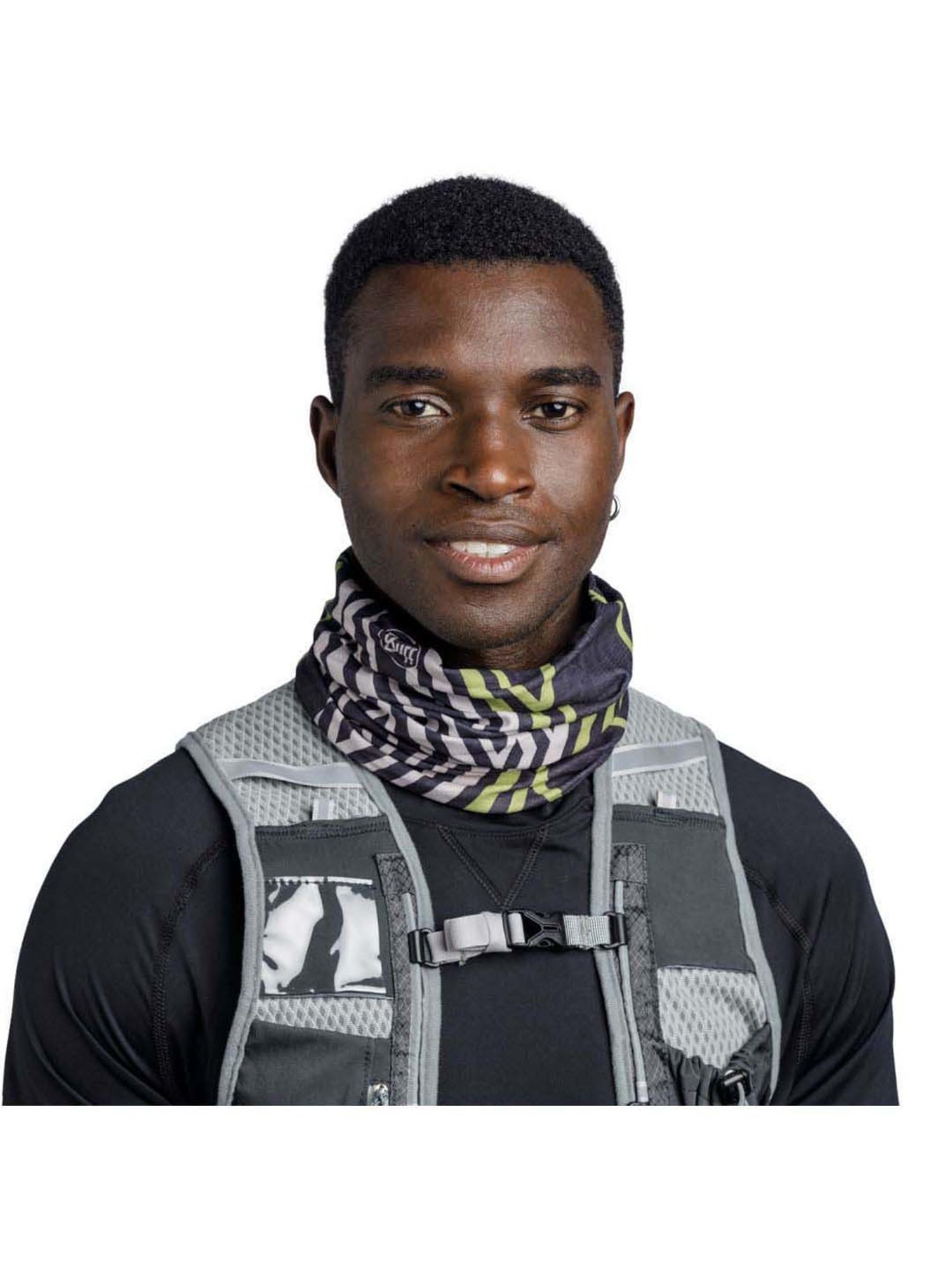 BUFF Coolnet UV Biman Black Printed Bandana