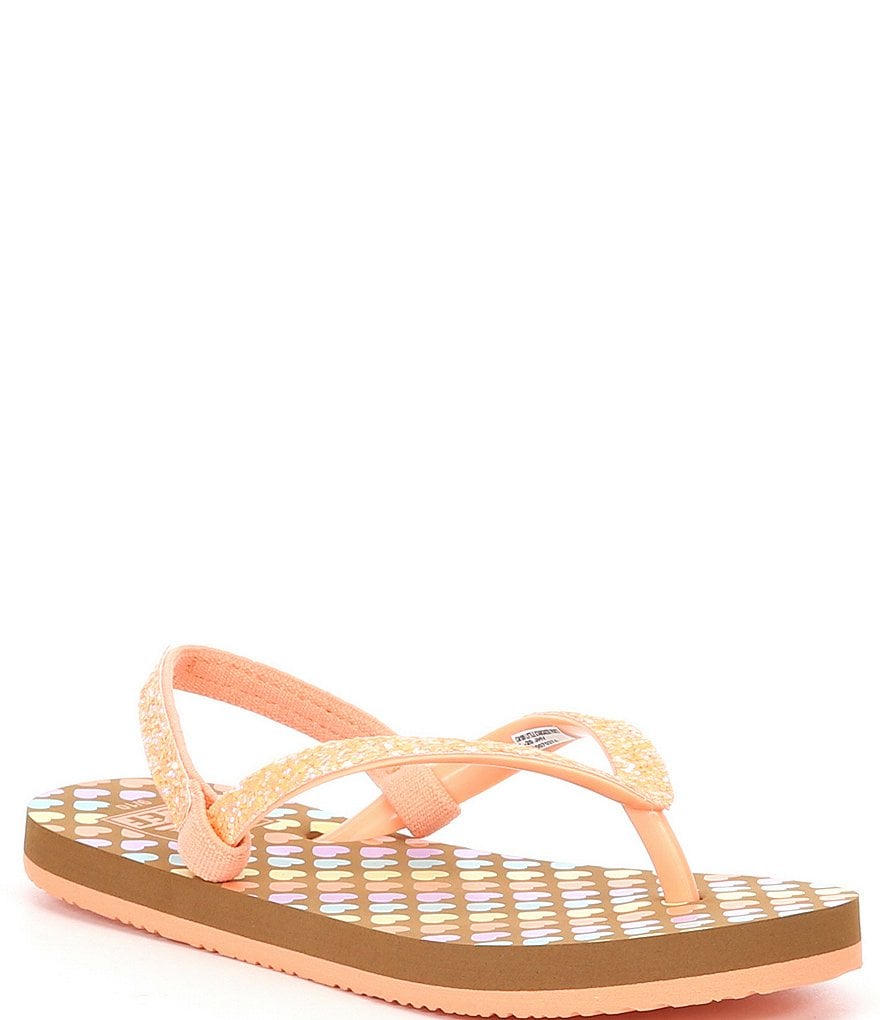 REEF Girls' Little Stargazer Mini Heart Flip Flops (Infant)