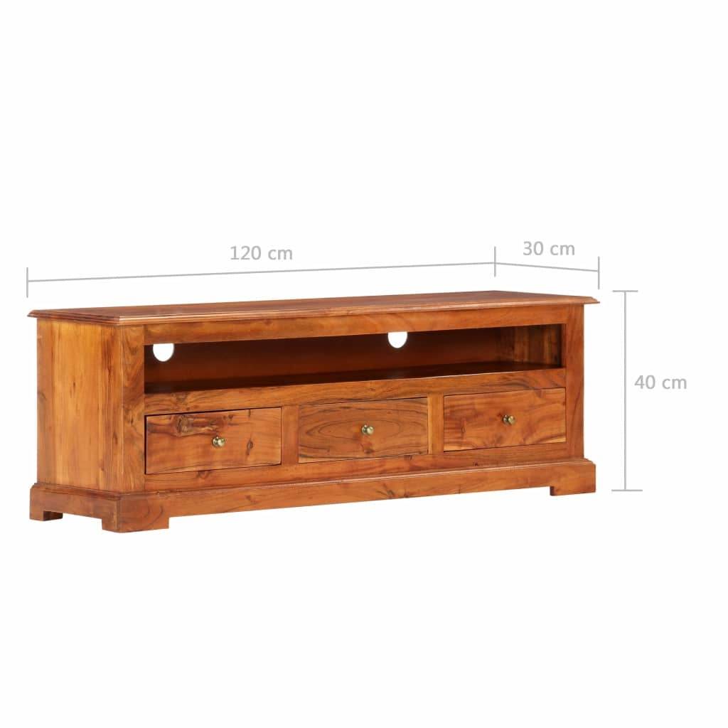 vidaXL Solid Acacia Wood TV Cabinet Sturdy Rustic 47.2" TV Drawer Stand Unit