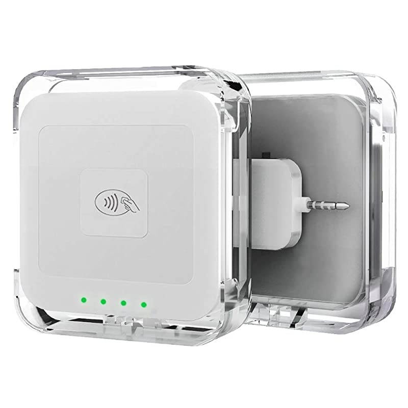 AntiLost Transparent Cover Case for Square ASKU0485 Contactless Chip Card Reader with 35mm Headset Jack or Lightning Connector EMV Chip CardsApple Pay Shockproof Protective Case