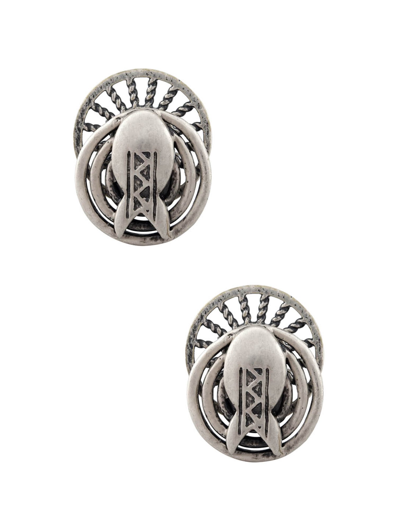 Tribe Amrapali Silver-Plated Matsya Masaba Stud Earrings