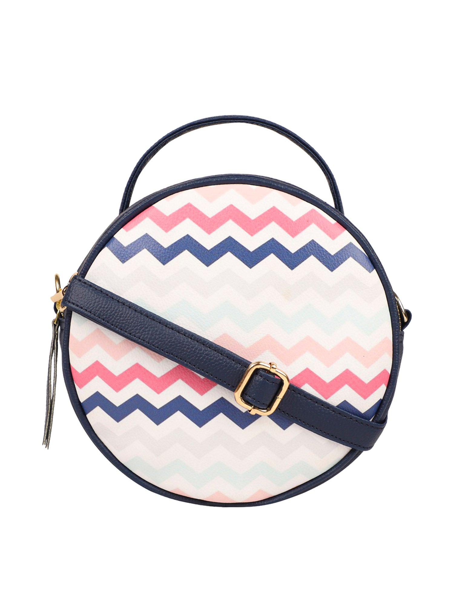Bagsy Malone Navy Blue Printed Medium Handbag