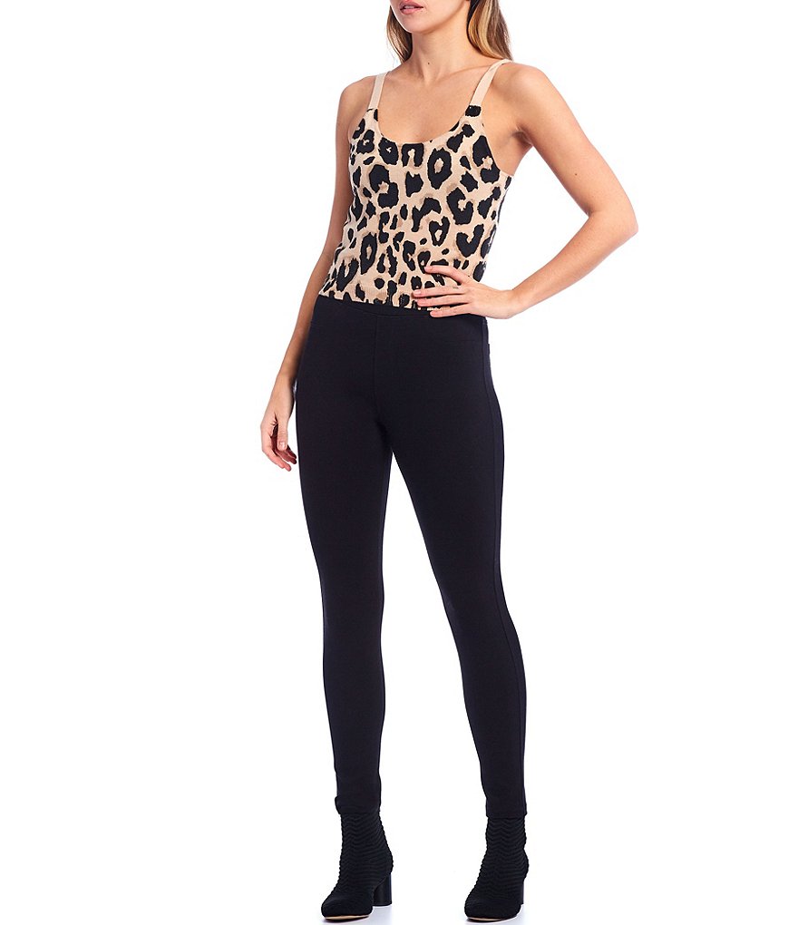 Sanctuary Essential Leopard Print Scoop Neck Cropped Tank