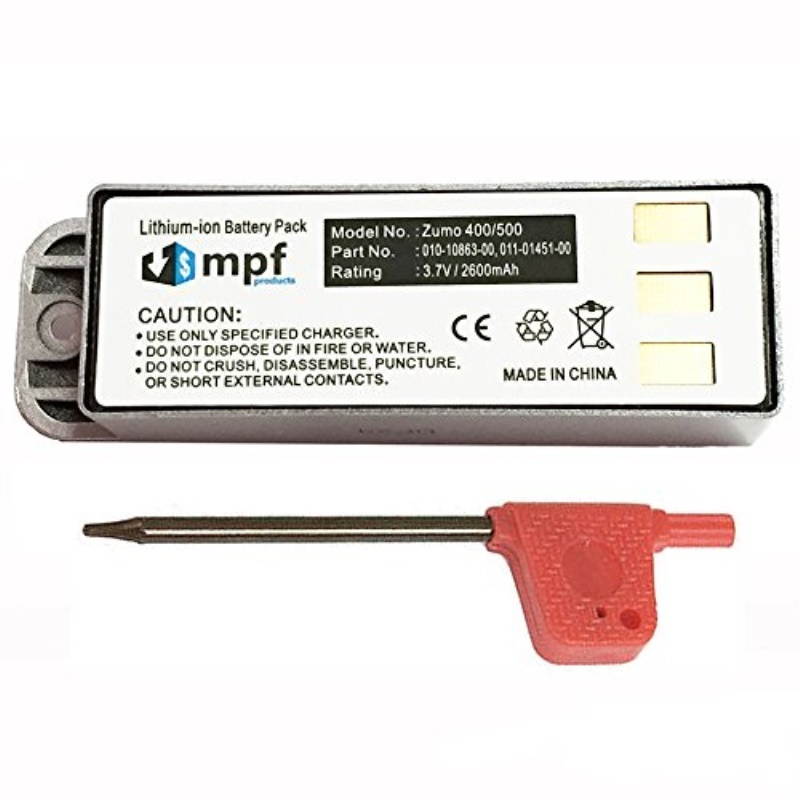 High Capacity Extended 2600mAh Battery 010-10863-00, 011-01451-00 for Garmin Zumo 400, Zumo 450, Zumo 500, Zumo 500 Deluxe, Zumo 550 Motorcycle GPS Navigators (Includes Free Installation Tool)