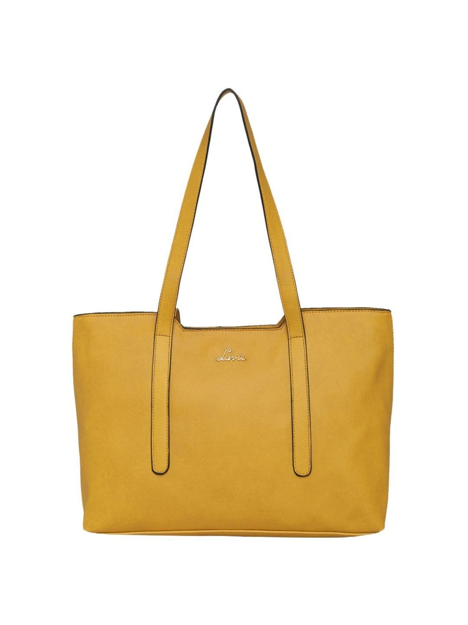Lavie Yellow Solid Medium Handbag