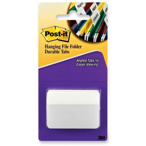 Post-it 686A-50WH Durable Hanging File Tabs, 2 x 1 1/2, White, 50/Pack