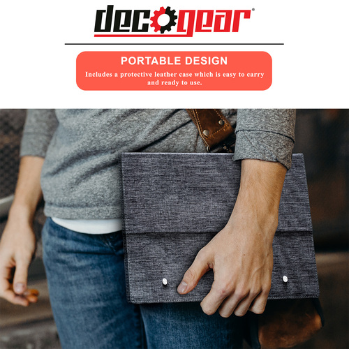 Deco Gear 15.6 Portable Monitor 1080p IPS HD Panel, Touchscreen with 10 Point Capacitive Control, 10,000 mAh Battery, Built-in Dual Speakers & USB Type-C and HDMI Devices Connections