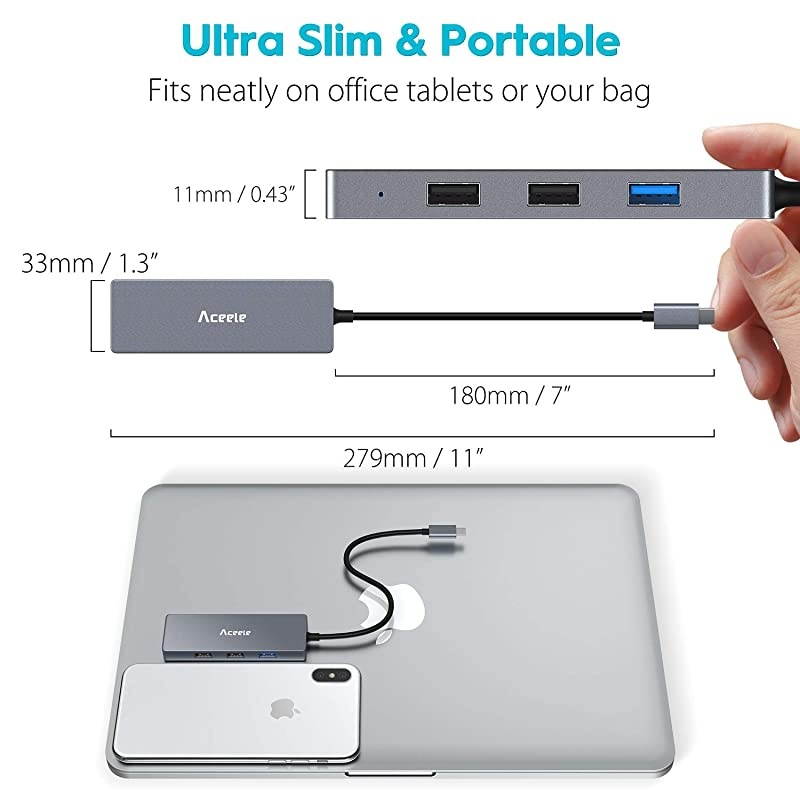 USB C Hub  USBC 31 Type C Adapter with 4K HDMI USB 20 amp USB 30 Ports Compatible with Thunderbolt 3 MacBook Pro XPS 13 Surface Pro 7 Samsung Dex Tab