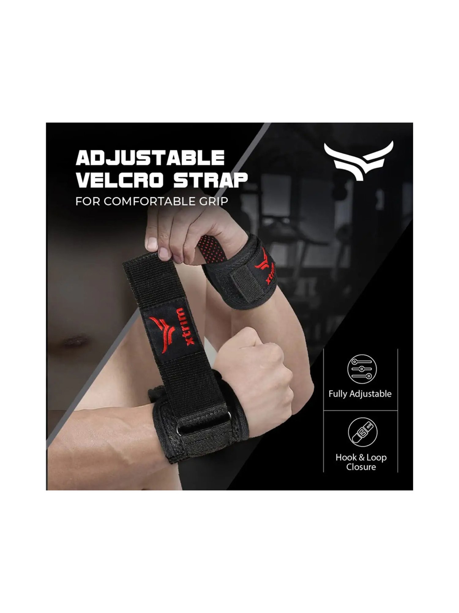 Xtrim Silicon Coated Set of 2 Weight Lifting Grip (Red)