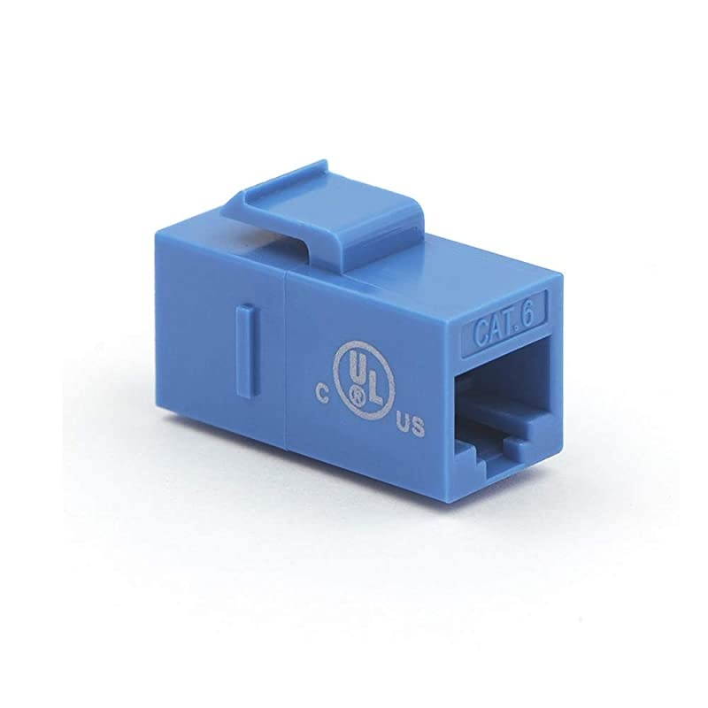 UL Listed 25-Pack RJ45 CAT6 Keystone Coupler Female to Female Insert Coupler, UTP Keystone Inline Coupler-Blue