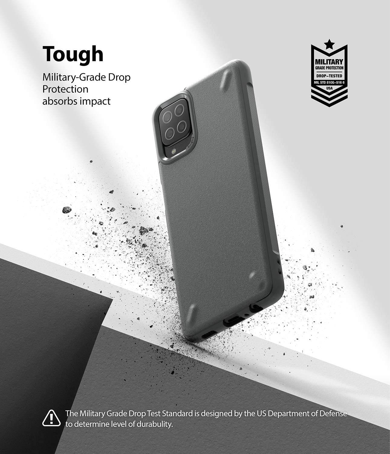 Ringke Onyx Compatible with Samsung Galaxy A12 Case, Galaxy A02 Case, Shockproof Rugged TPU Cover - Dark Gray
