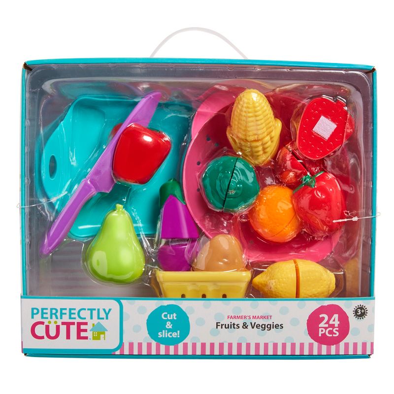 Perfectly Cute Farmer's Market Fruit & Veggie Play Food & Kitchen Accessory 24 Pc Set