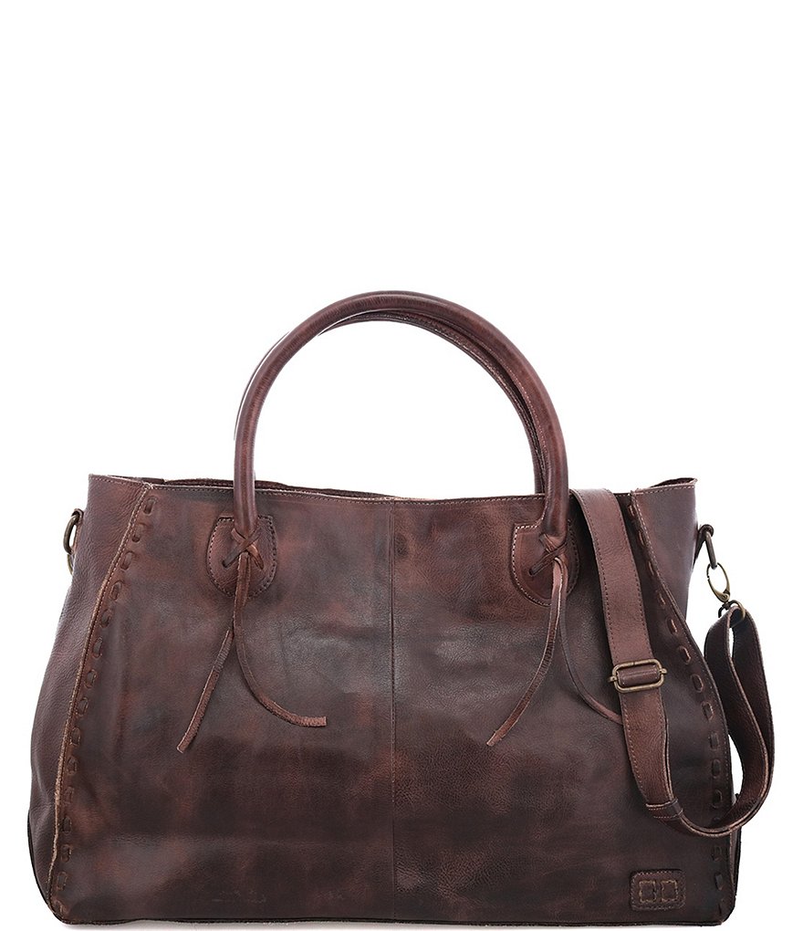 Bed Stu Rockaway Stitch-Detail Distressed Satchel Bag