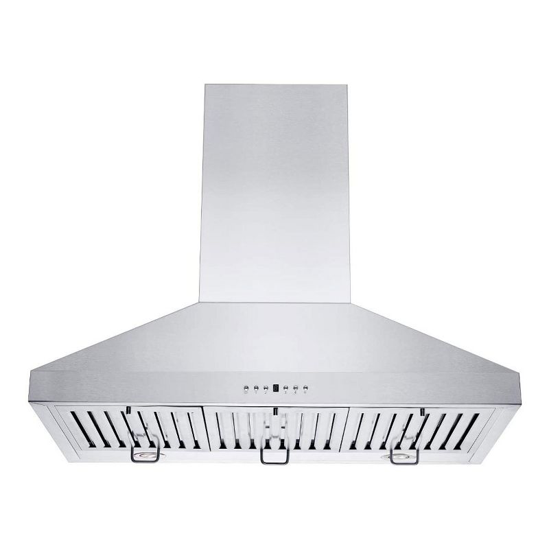ZLINE KL3-48 48 Inch 400 CFM Mount Wall Ductless Crown Molding Range Hood with LED Lights and 4 Speed Exhaust Fans, Stainless Steel