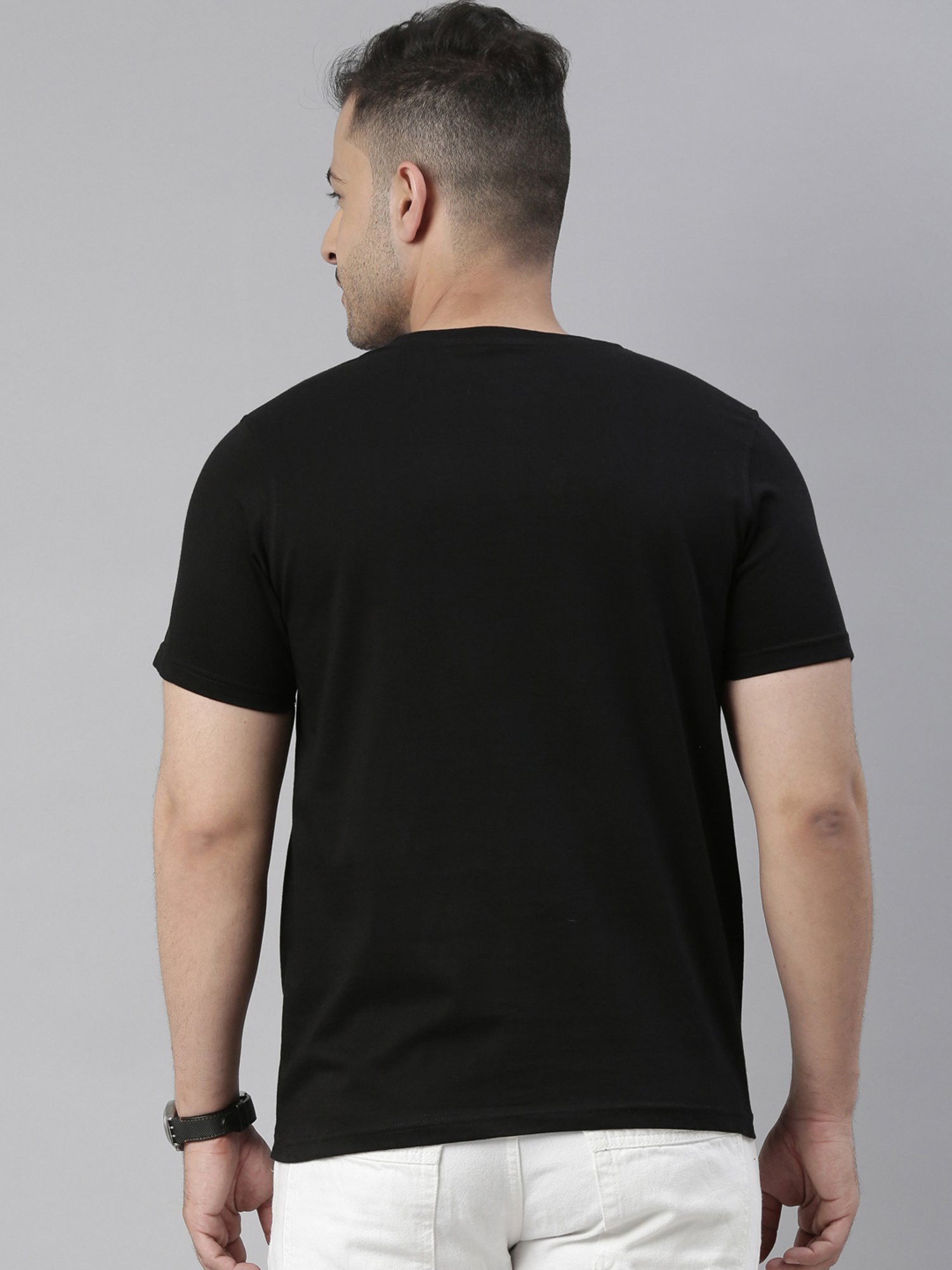 Bushirt Black Cotton Crew T-Shirt