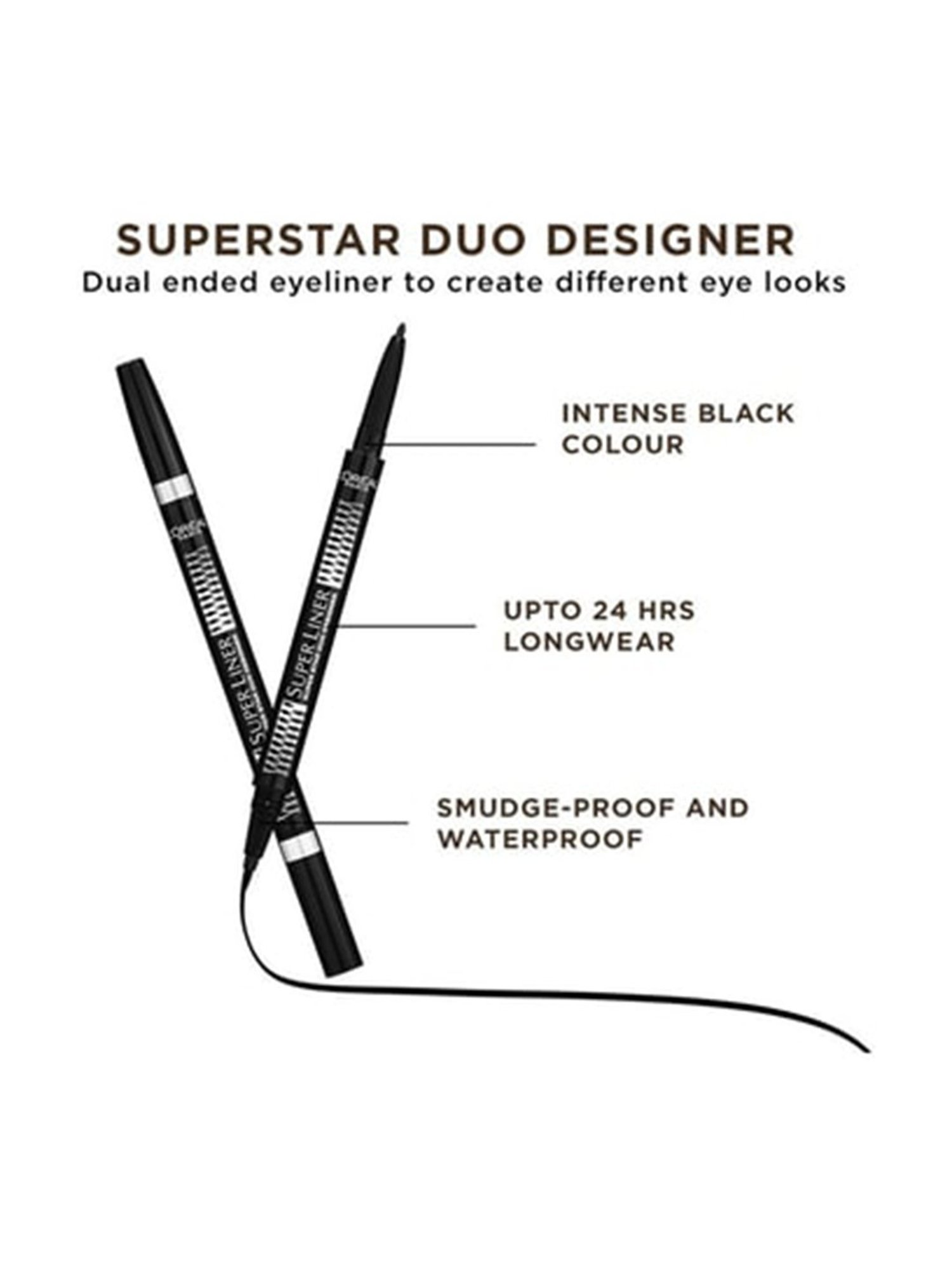 L'Oreal Paris Super Liner Super Star Duo Designer Black Eyeliner Black