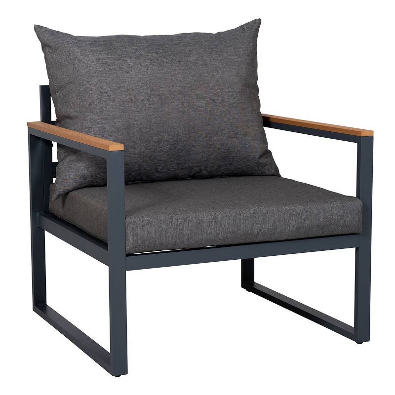 4pc Outdoor Aluminum Sofa Set Gray & Black - Nuu Garden