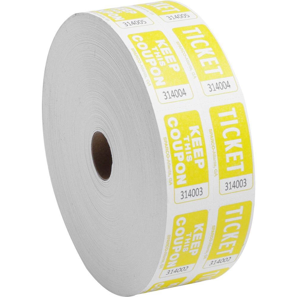 Sparco Ticket Roll Double w/Coupon 2000/RL Yellow 99270